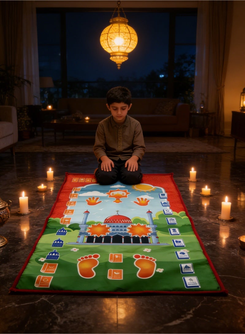 Prayer Mat for Kids -Revert Muslim Educational Interactive Prayer Mat for Kids Learning The Salah - Fun & Easy Prayer Mat  - Islamic Toys for Ages 3 to 8 - Image 3
